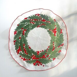 Vintage Vera Neumann Holly Wreath Christmas Linen Decor